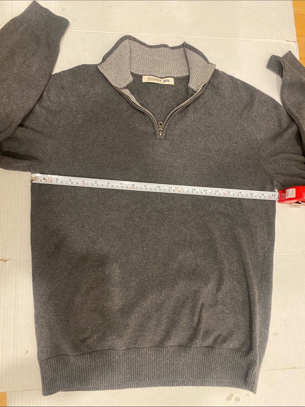 Old Navy Men’s Classic Dark Gray Half-Zip Cotton Sweater Size Medium - Picture 12 of 14